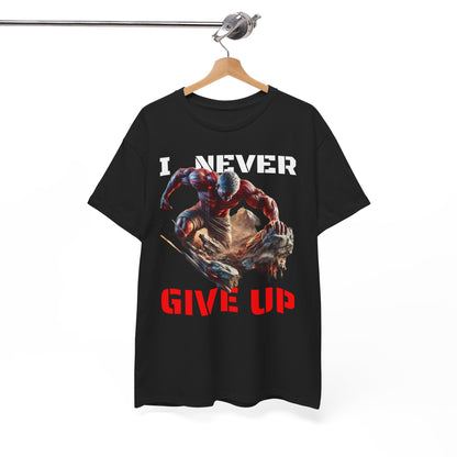 CAMISETA HOMBRE ALFA "I NEVER GIVE UP".(USA).