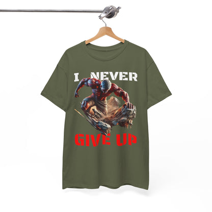 CAMISETA HOMBRE ALFA "I NEVER GIVE UP".(USA).