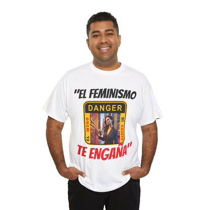 CAMISETA HOMBRE ALFA "EL FEMINISMO TE ENGAÑA".(EUROPA)